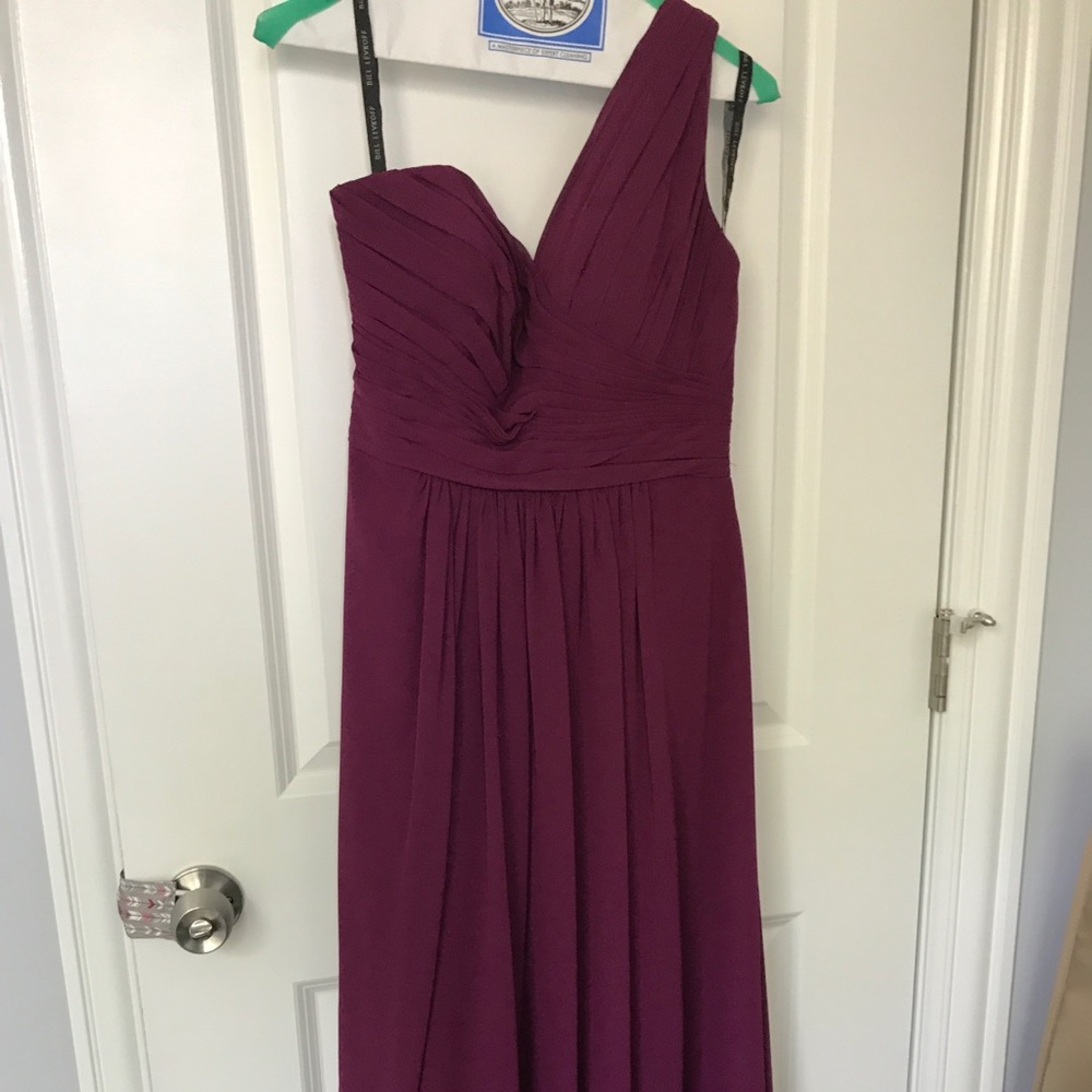 Bill Levkoff style #1128 bridesmaid dress, wine